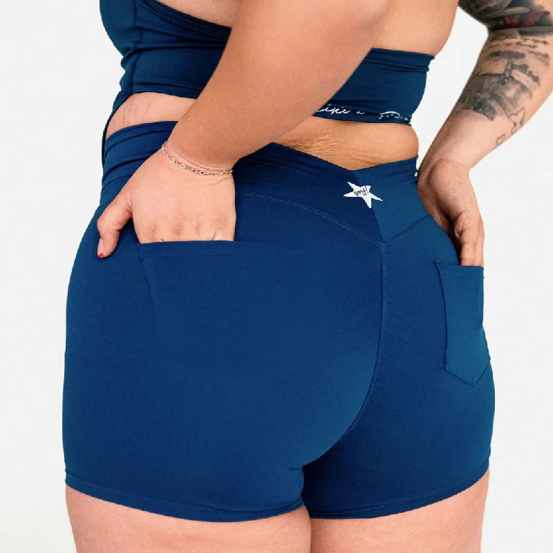 BLUE-ROCKSTAR '24- V-WAIST SCRUNCH SHORTS