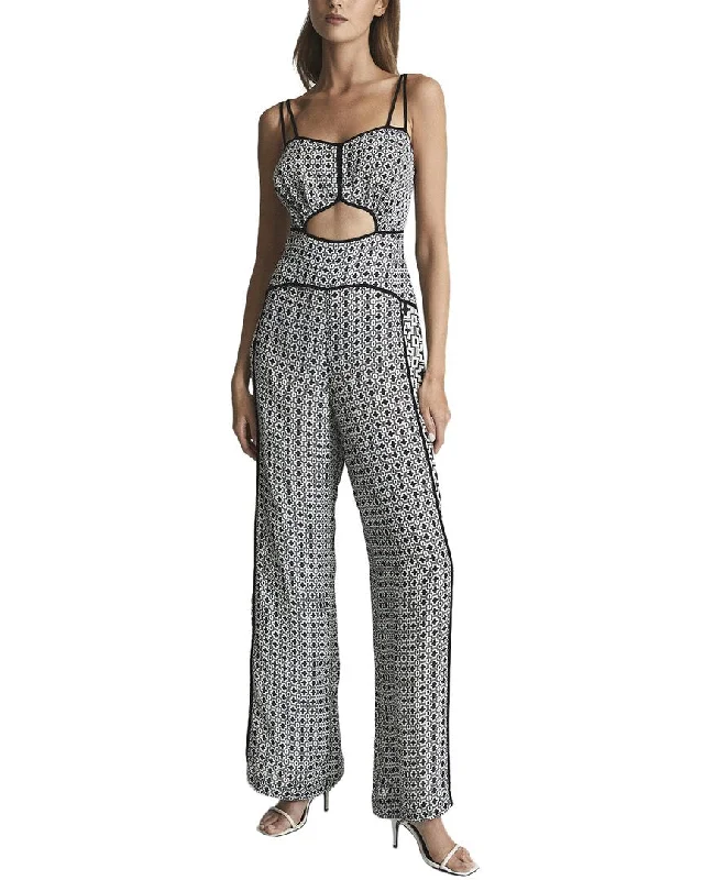 Reiss Remi Printed Wide Leg Resort Jumpsuit