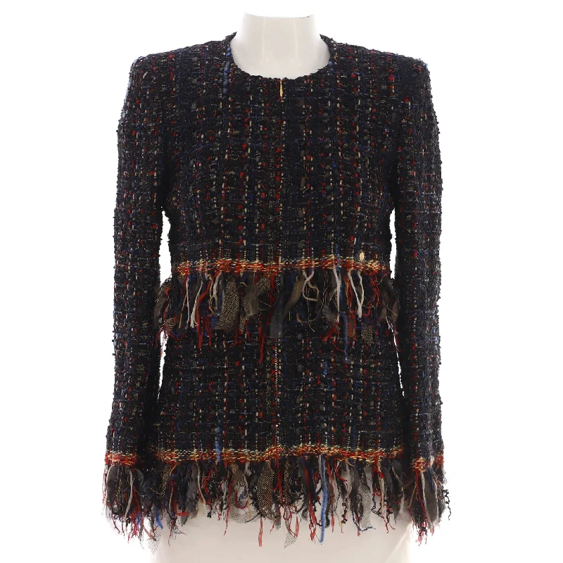 Women's Paris-Cosmopolite Fringe Trim Jacket Tweed