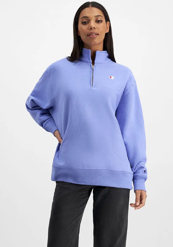 Champion Womens Reverse Weave Oversize Quarter Zip <BR> CTEDA1 HMJ