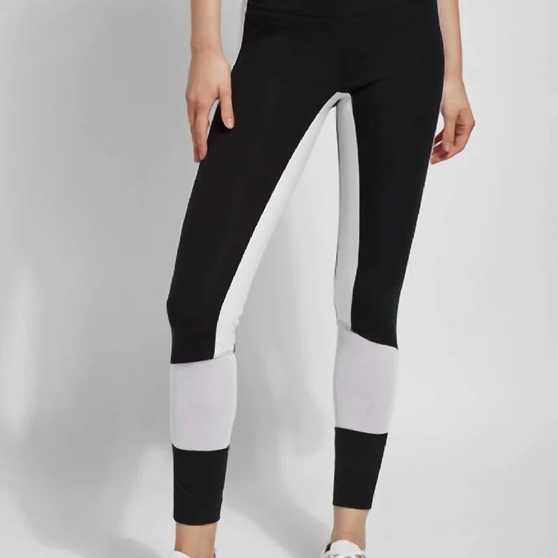 Color Block Leggings In Black