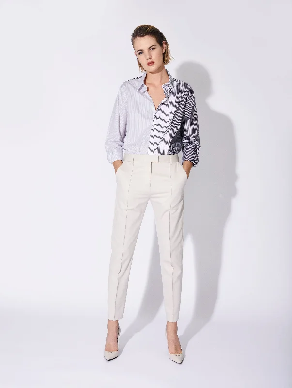 Pantalon de costume Roxy en gabardine crème