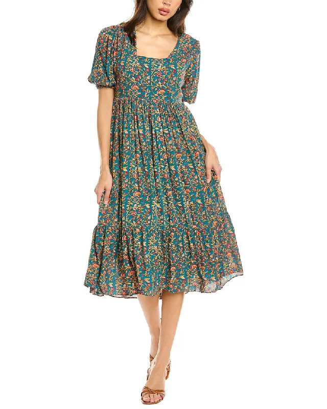 Celina Moon Tiered Midi Dress