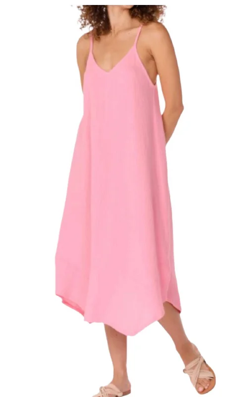 Handkerchief Maxi Dress In Pink