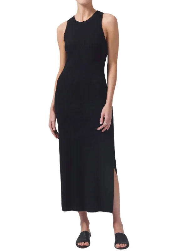 Isabel Tank Maxi Dress In Black