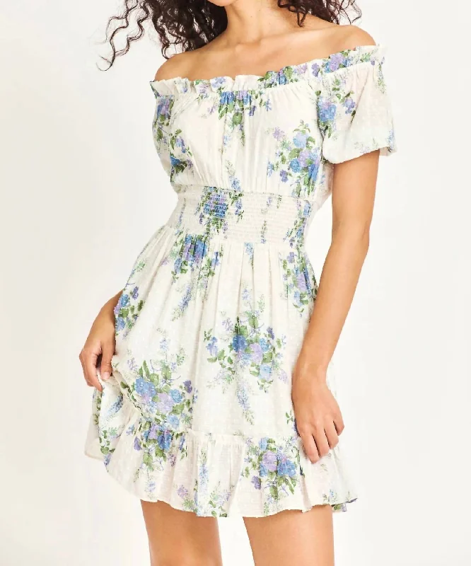 Lai Mini Dress In White/blue