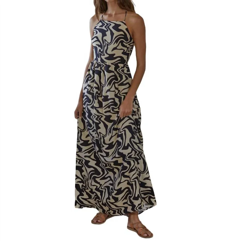 Riverina Maxi Dress In Natural/black