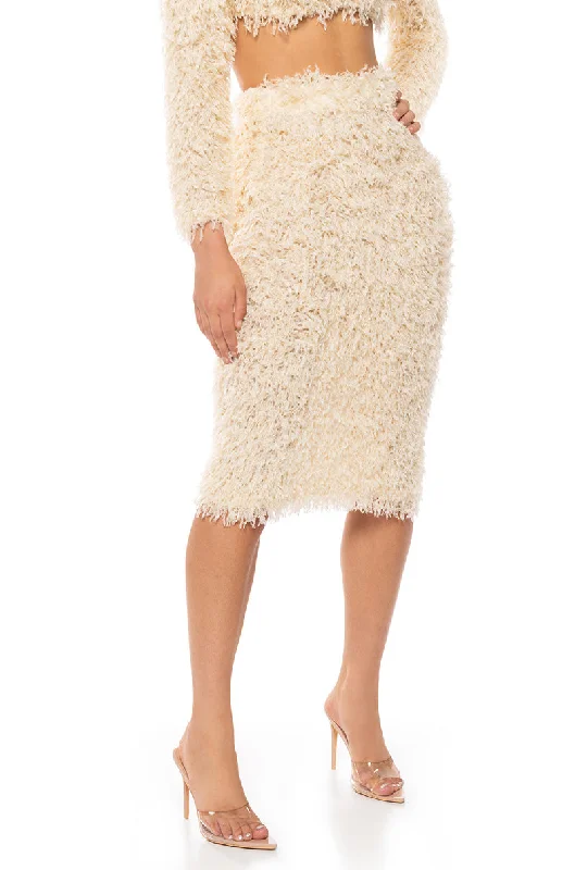 SWEATER WEATHER FUZZY MAXI SKIRT