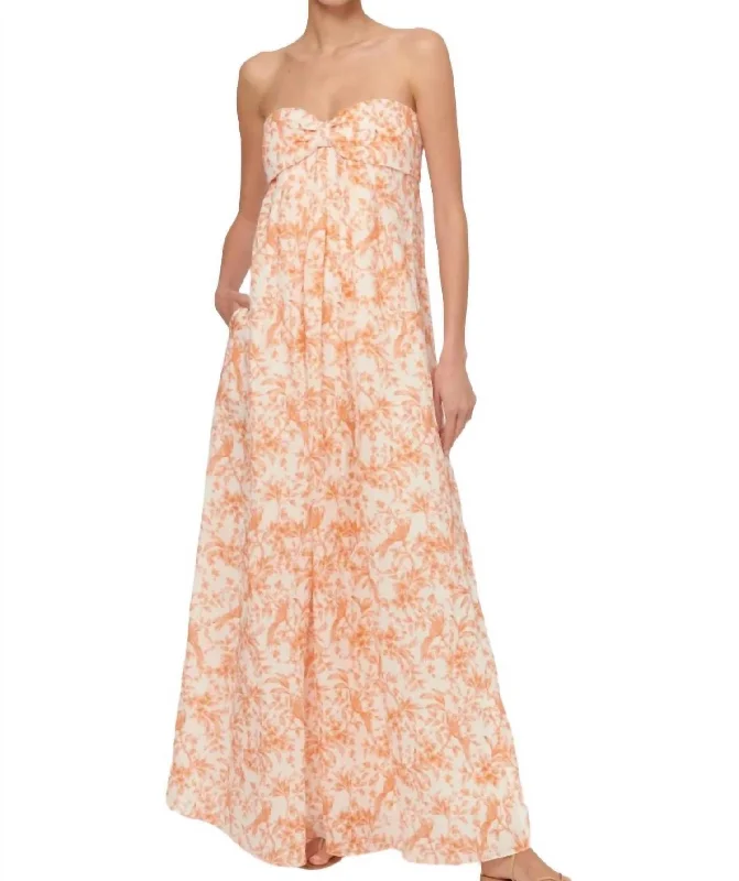 Trudie Maxi Dress In Papaya Toile