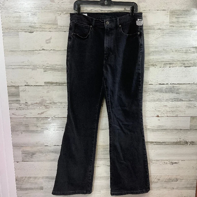 Jeans Flared By Gap In Black Denim, Size: 12