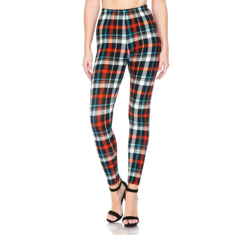 Multi Printed, High Waisted, Leggings With An Elasticized Waist Band