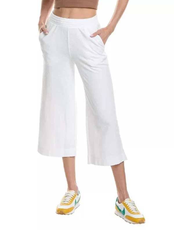 Terry Pull On Pant In White