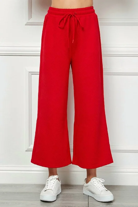 Textured Cropped Wide Pant