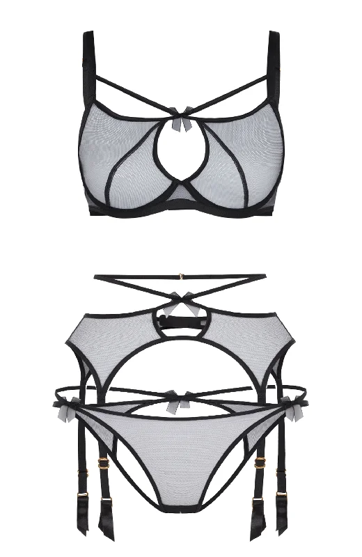 Buffie Bra, Suspender and Ouvert Brief Set