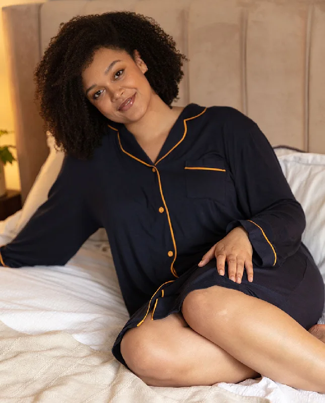 Cosmo Navy Revere Jersey Nightshirt