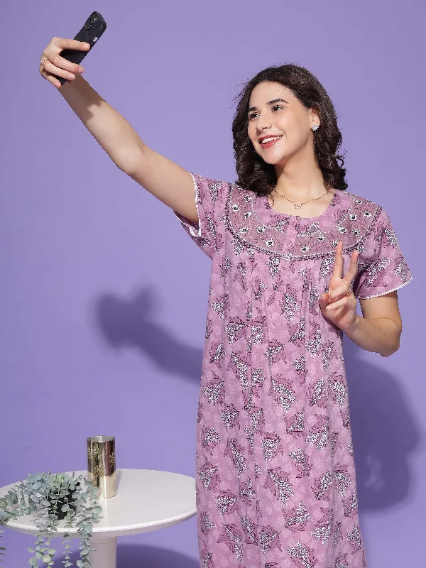 Crush Designer Nighty Floral Lavender