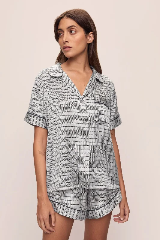 Inez Washable Silk Printed Short PJ Set