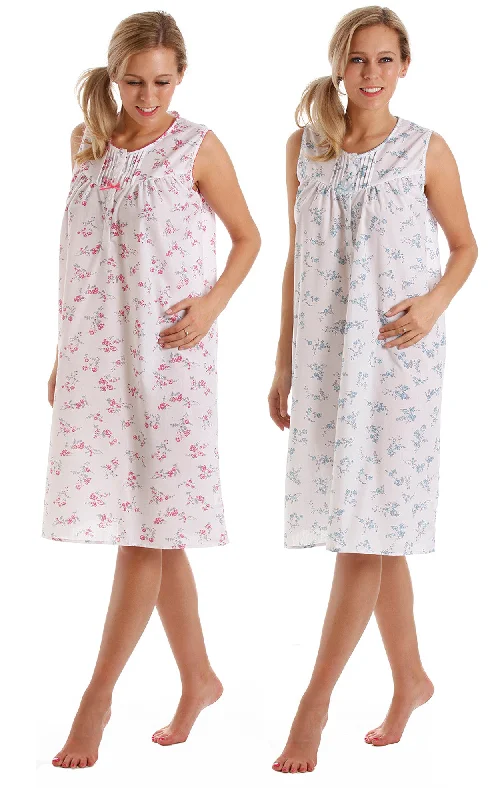 Lady Olga Floral Sleeveless Nightdress Sizes 10-32