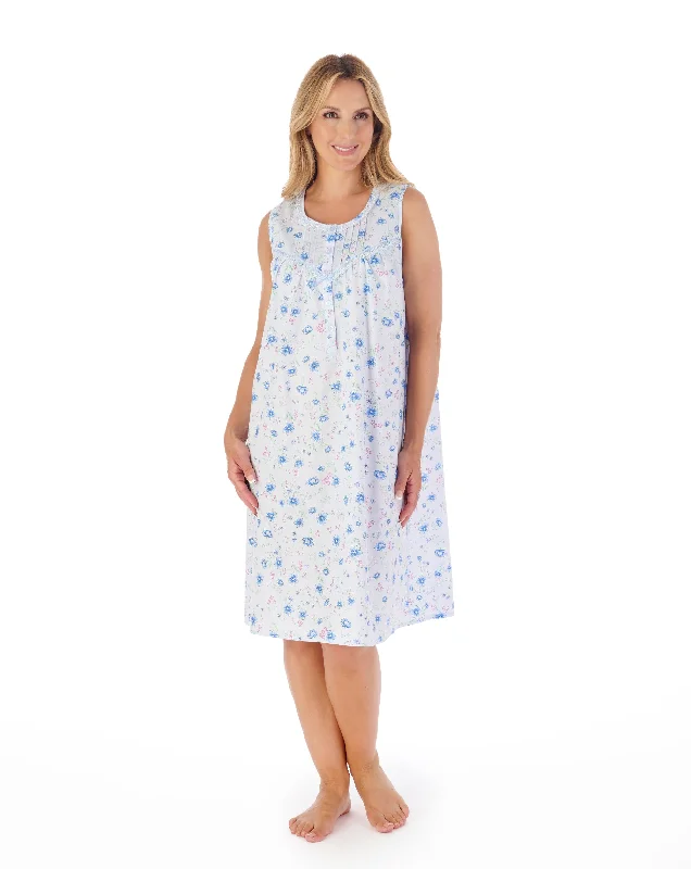 Slenderella Floral 100% Cotton Sleeveless Nightdress