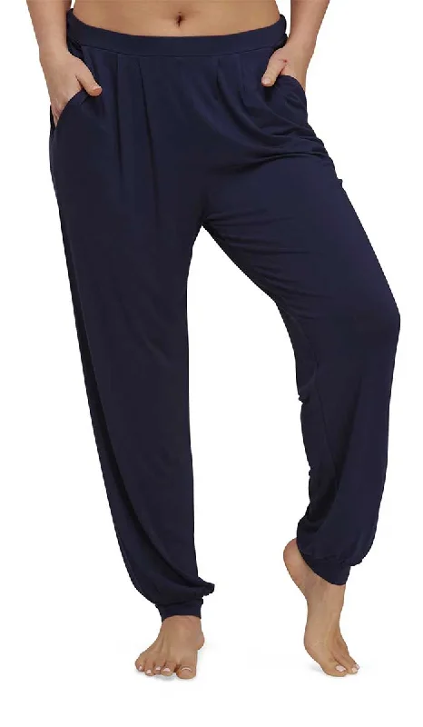 Yuu 100% Viscose Pant Long Length in Navy Y707